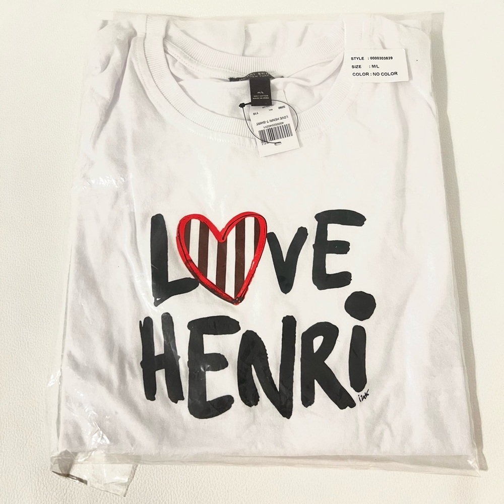 NWT Henri Bendel " Love Bendel " t-shirt size M/L, retailed $48 - OPEN TO OFFERS - Picture 2 of 5